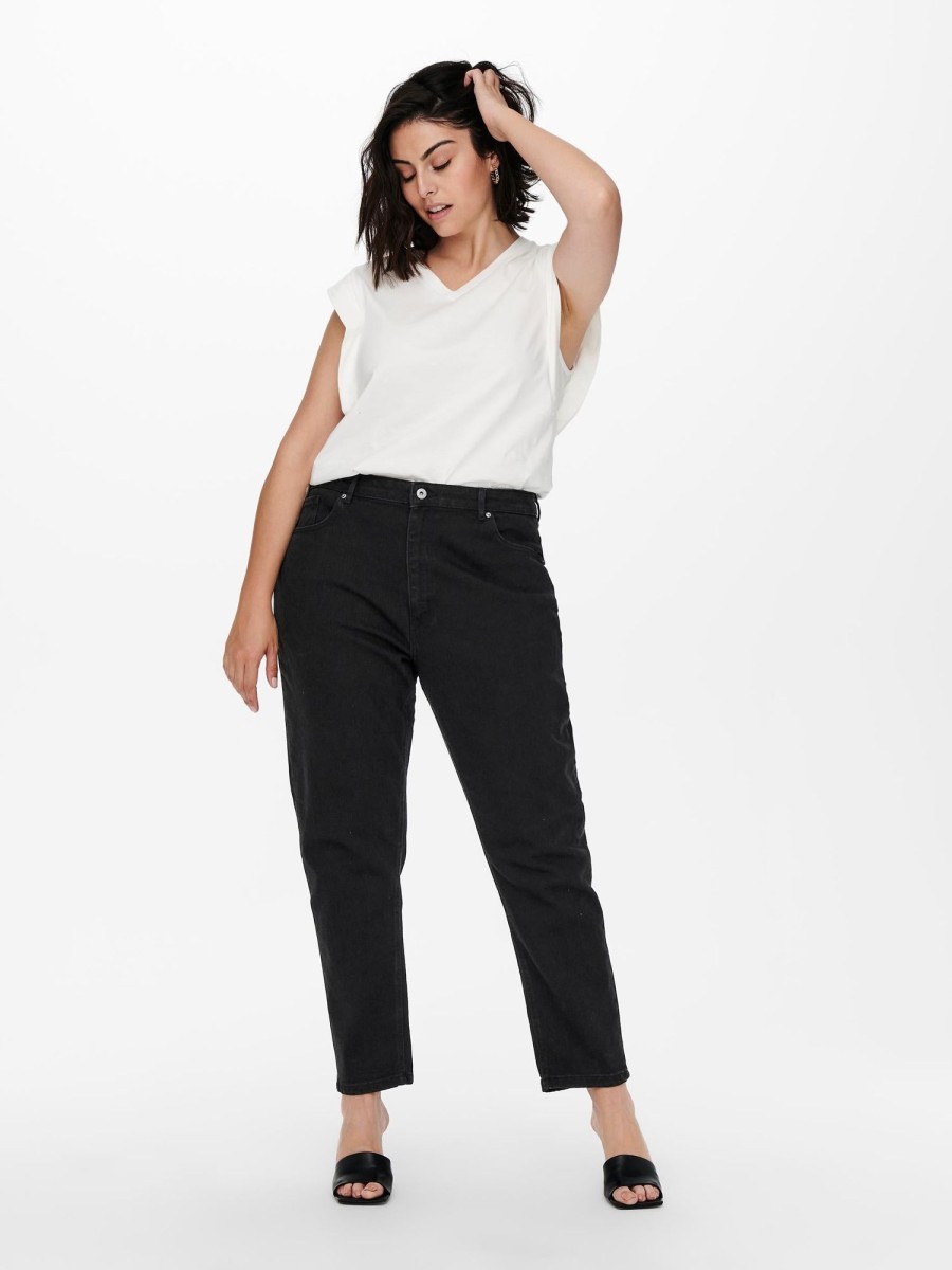 Underdele Only Carmakoma | Sorte Mom-Jeans Fra Carmakoma