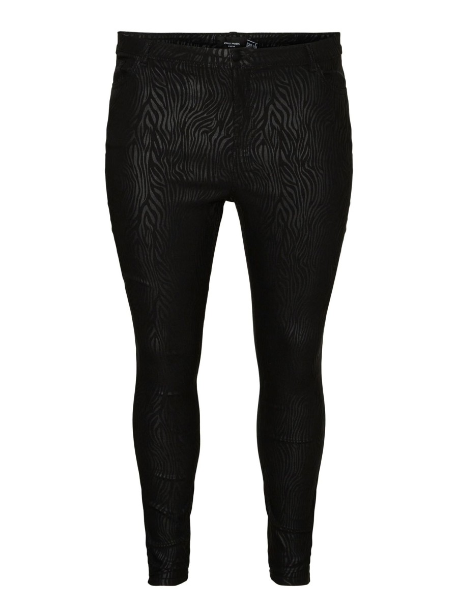 Underdele Vero Moda Curve | Vmsophia Hr Skin Zebra Coated Pant