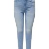 Underdele ONLY CARMAKOMA | Carsally Mid Skinny Dnm Bj371 Light Blue Bleached Denim