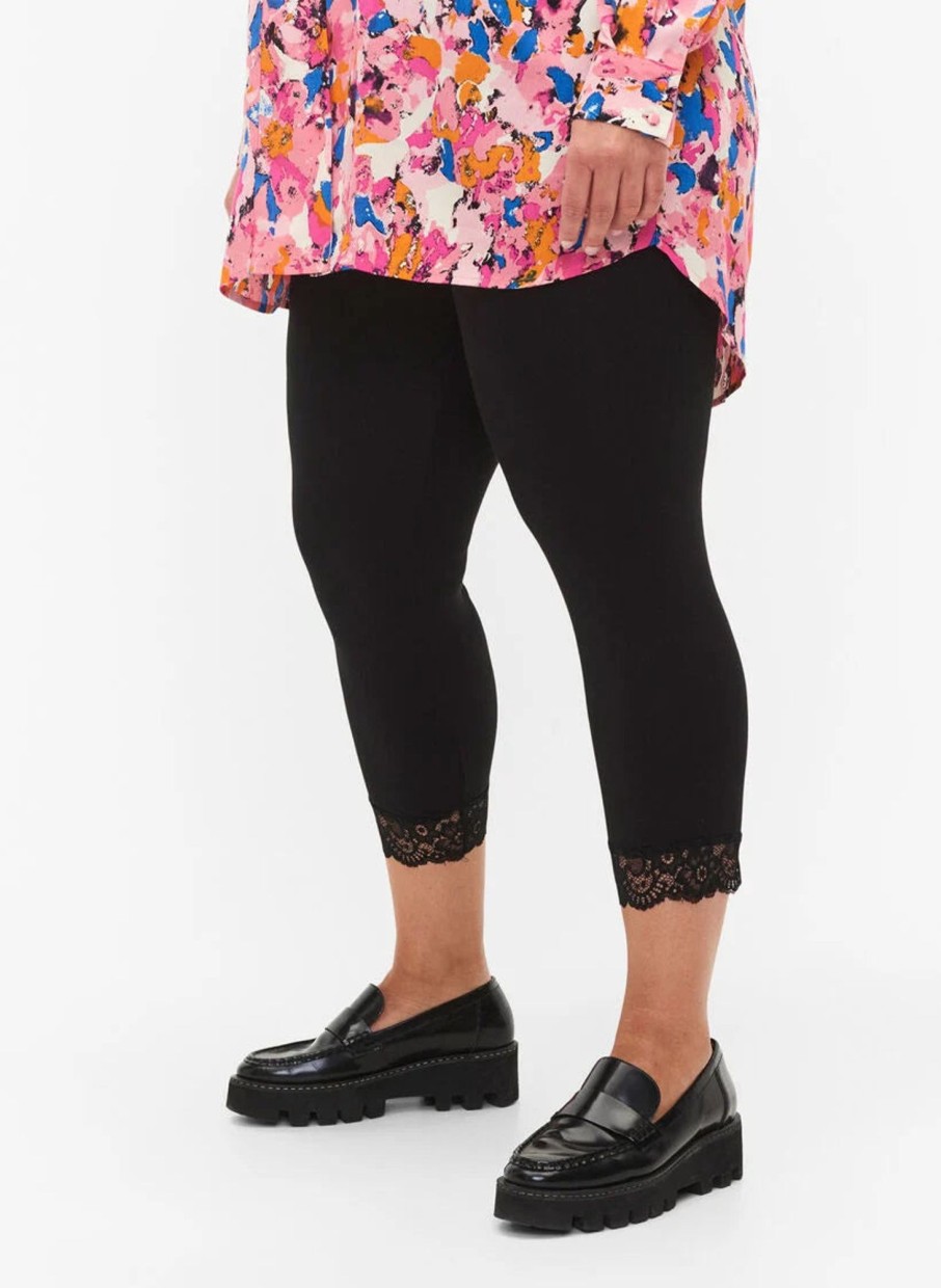 Andet ZIZZI | Zileggings - 3/4 - Lace Black