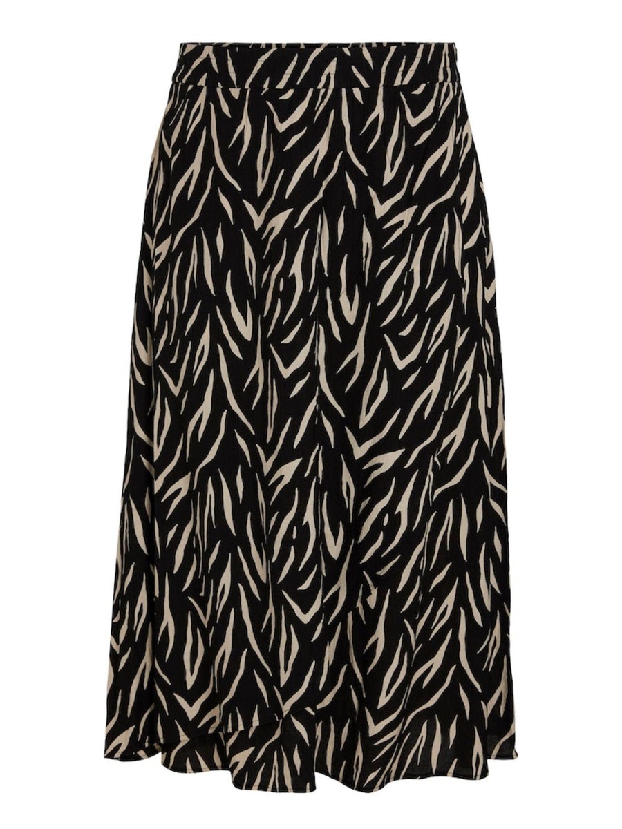 Underdele EVOKED VILA | Vielena Hw Maxi Skirt/Cur/Rt Black /Birch