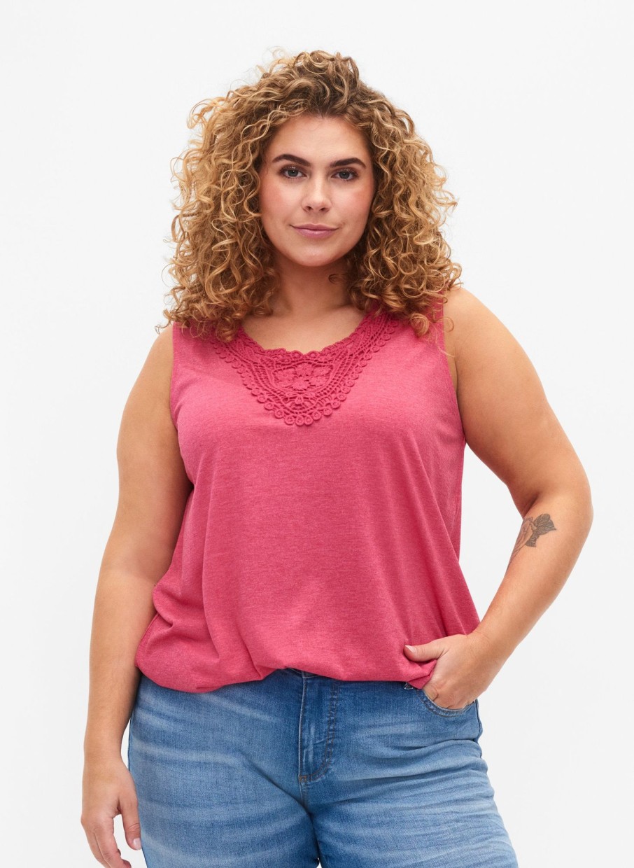 Overdele ZIZZI | Zicamel - S/L - Lace Top