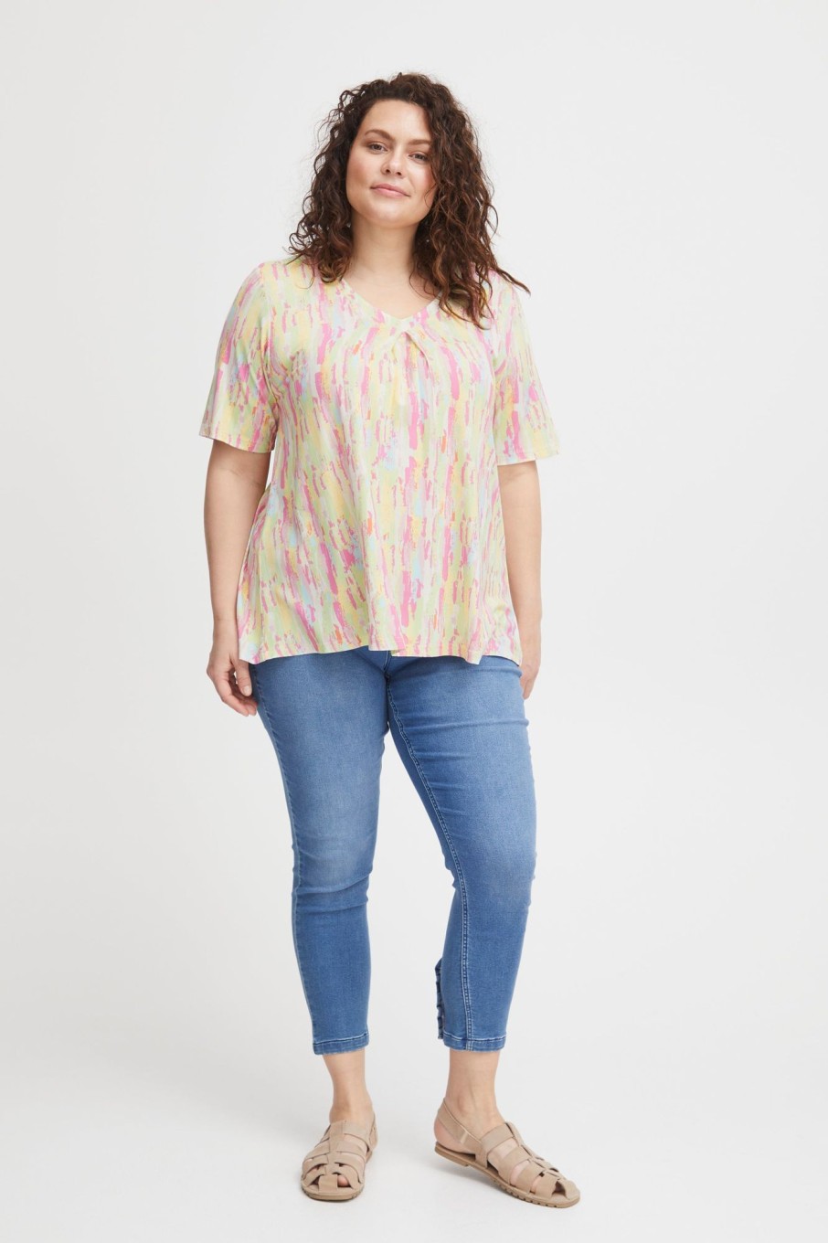 Overdele Fransa Plus Size Selection | Frxpann Tee Camellia Rose Mix