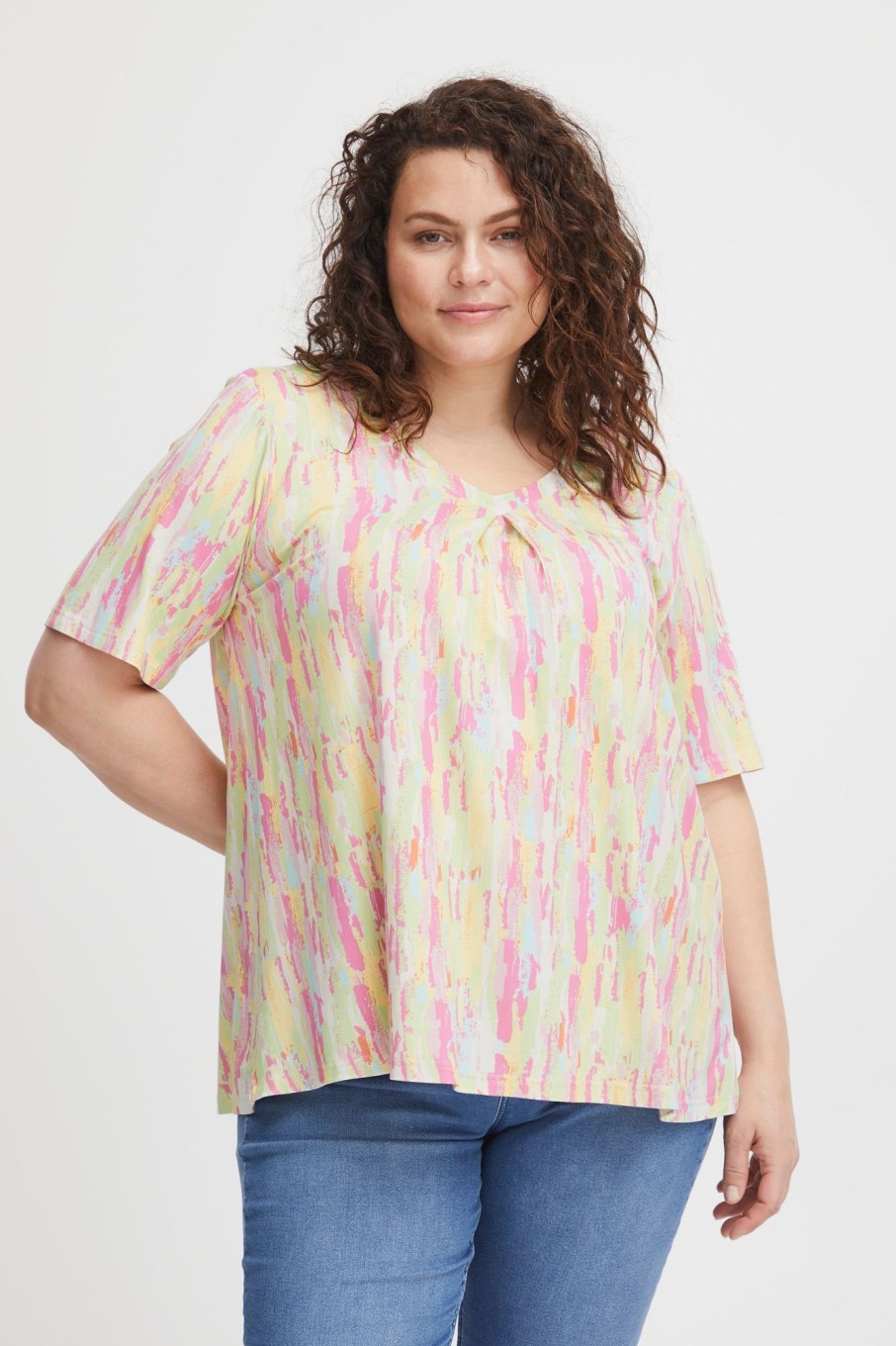 Overdele Fransa Plus Size Selection | Frxpann Tee Camellia Rose Mix