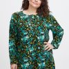 Overdele Fransa Plus Size Selection | Fpkiki Tunika Porcelain Green Mix Ma23 2B