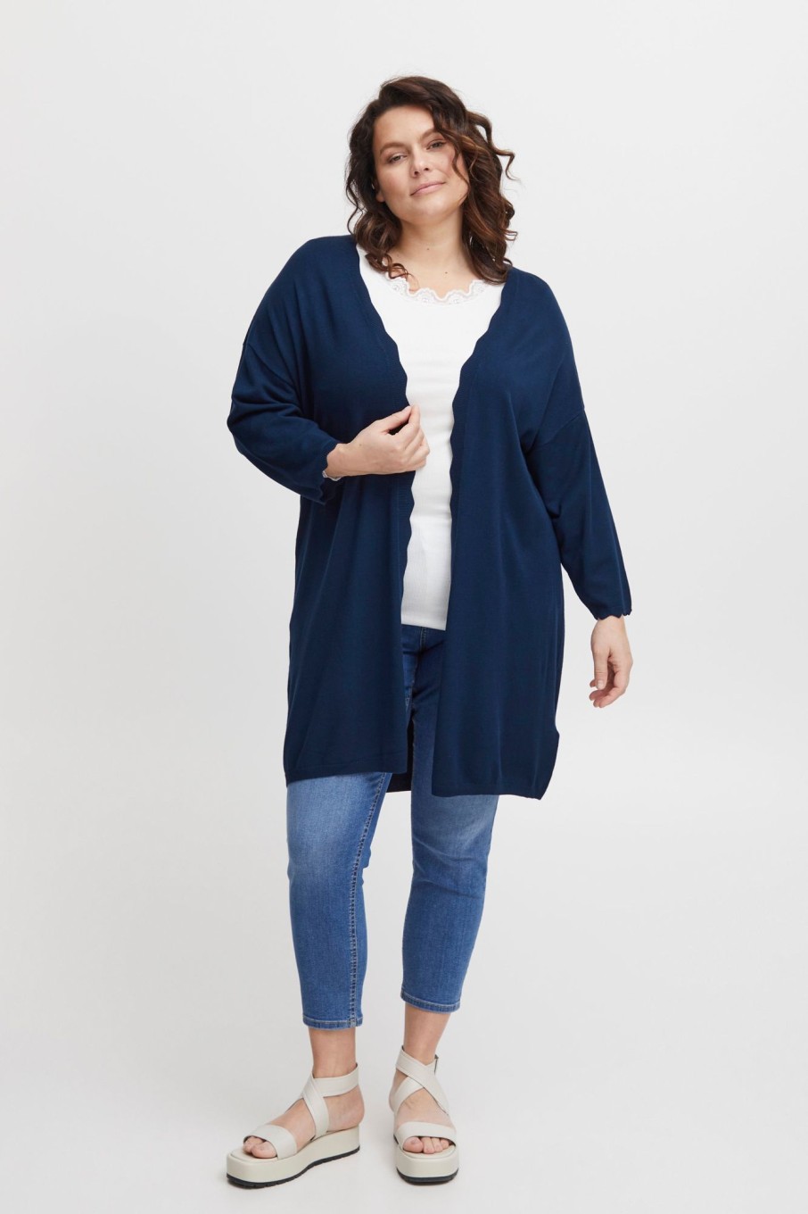 Overdele Fransa Plus Size Selection | Fpblume Cardigan Navy Blazer