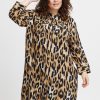 Overdele Fransa Plus Size Selection | Fpleoni Dress Tiger'S Eye Mix Ma23 Leo