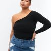 Overdele ZIZZI | Zibldia - L/S - One Shoulder Top Black