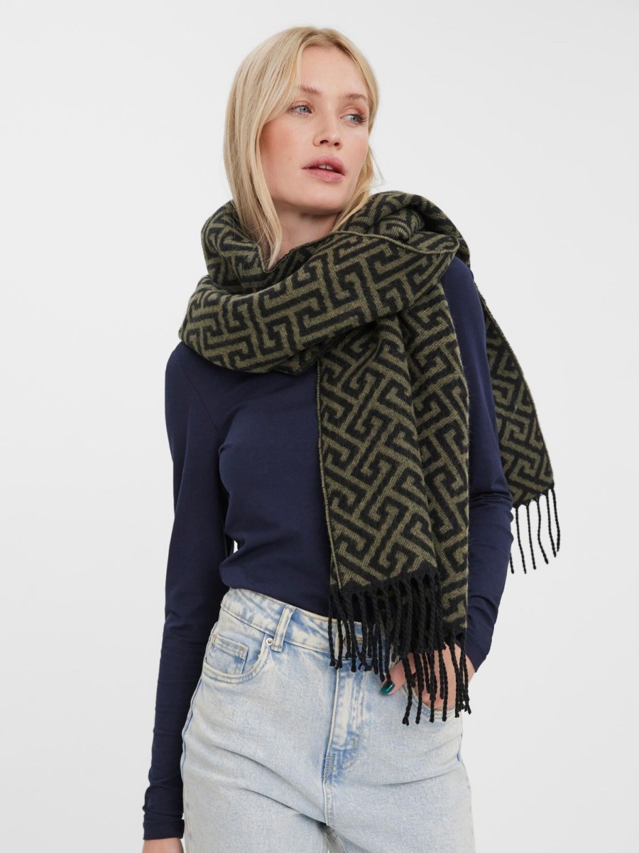 Andet Vero Moda Curve | Vmfonda Scarf Ga Noos Black W. Ivy Green