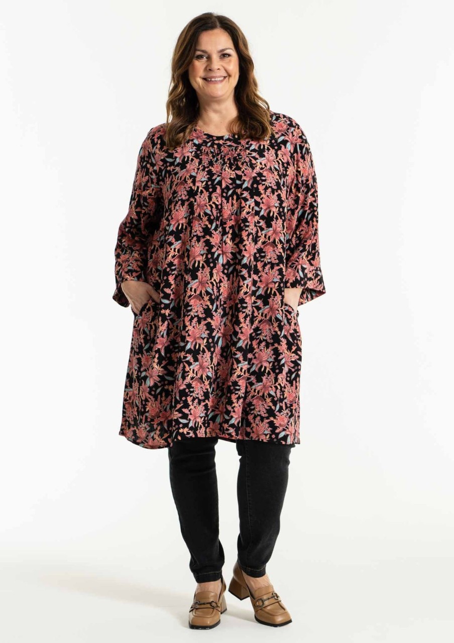 Overdele Gozzip | Goanneli Tunic Black Printed