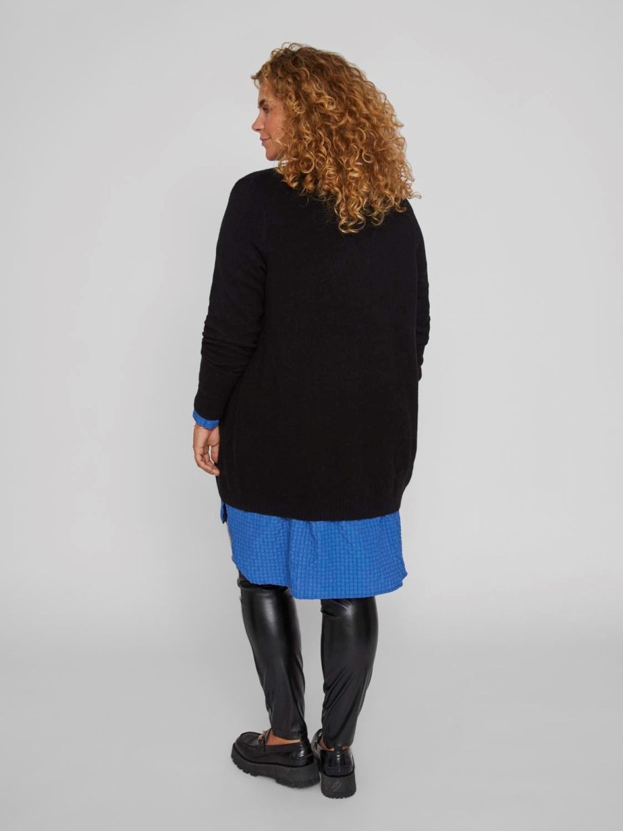 Overdele EVOKED VILA | Viril Open L/S Knit Cardigan/Cur - Noos Black