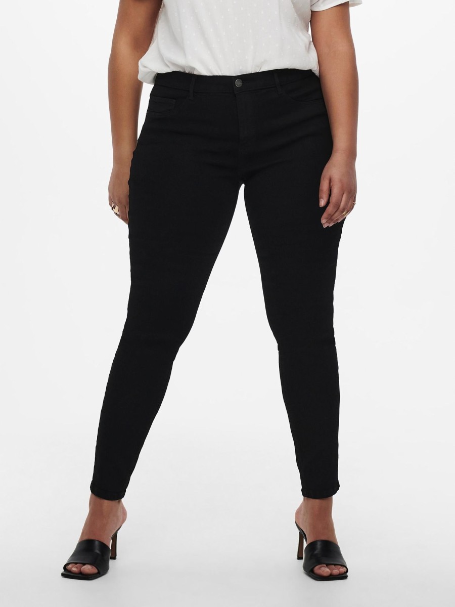 Andet Only Carmakoma | Carstorm Push Up Hw Black Jeans Noos