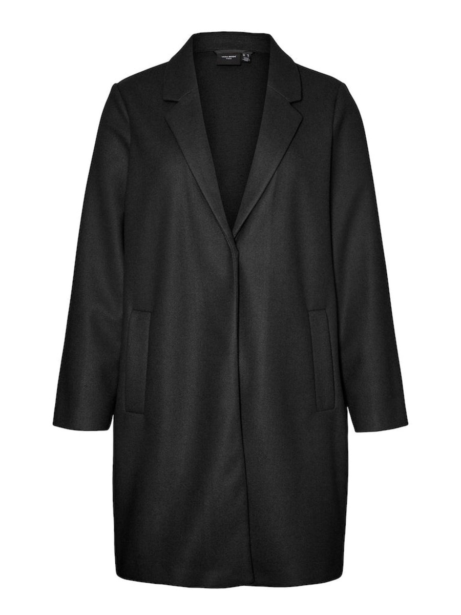 Overdele Vero Moda Curve | Vmcpop Coat Cur Black