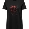 Overdele ONLY CARMAKOMA | Carelektra Ss A-Shape Tee Jrs Black Front Print Lychee Star