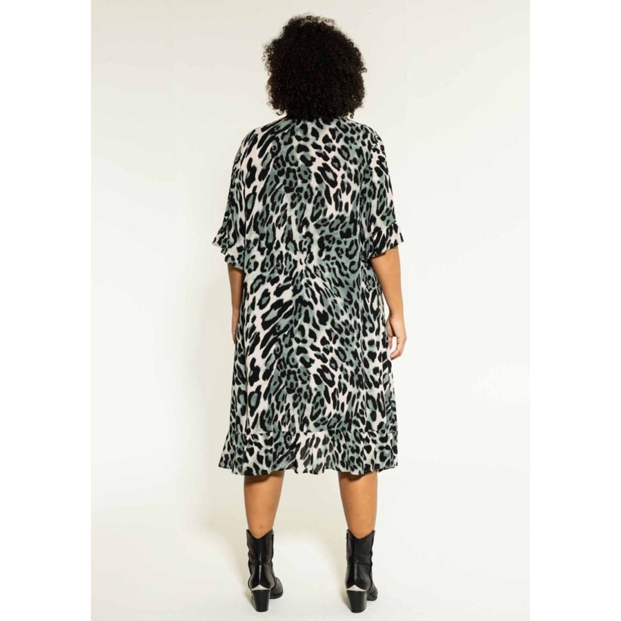 Overdele Studio | Stjette Dress Green Leo Print