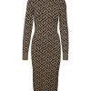 Overdele Vero Moda Curve | Vmcaria Ls High-Neck Calf Dress Black W. Silver Mink