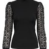 Overdele ONLY CARMAKOMA | Oncmille Lilo L/S Mix Top - Black