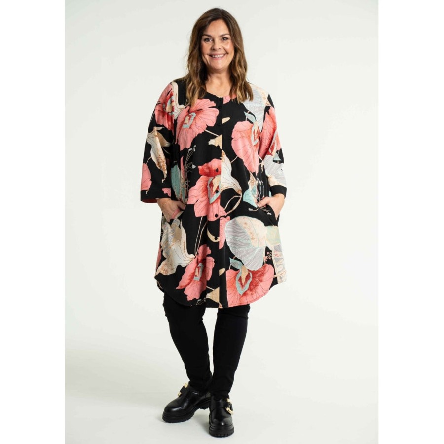 Overdele Gozzip | Goelisabeth Shirt Tunic Black Printed