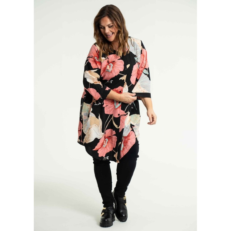 Overdele Gozzip | Goelisabeth Shirt Tunic Black Printed