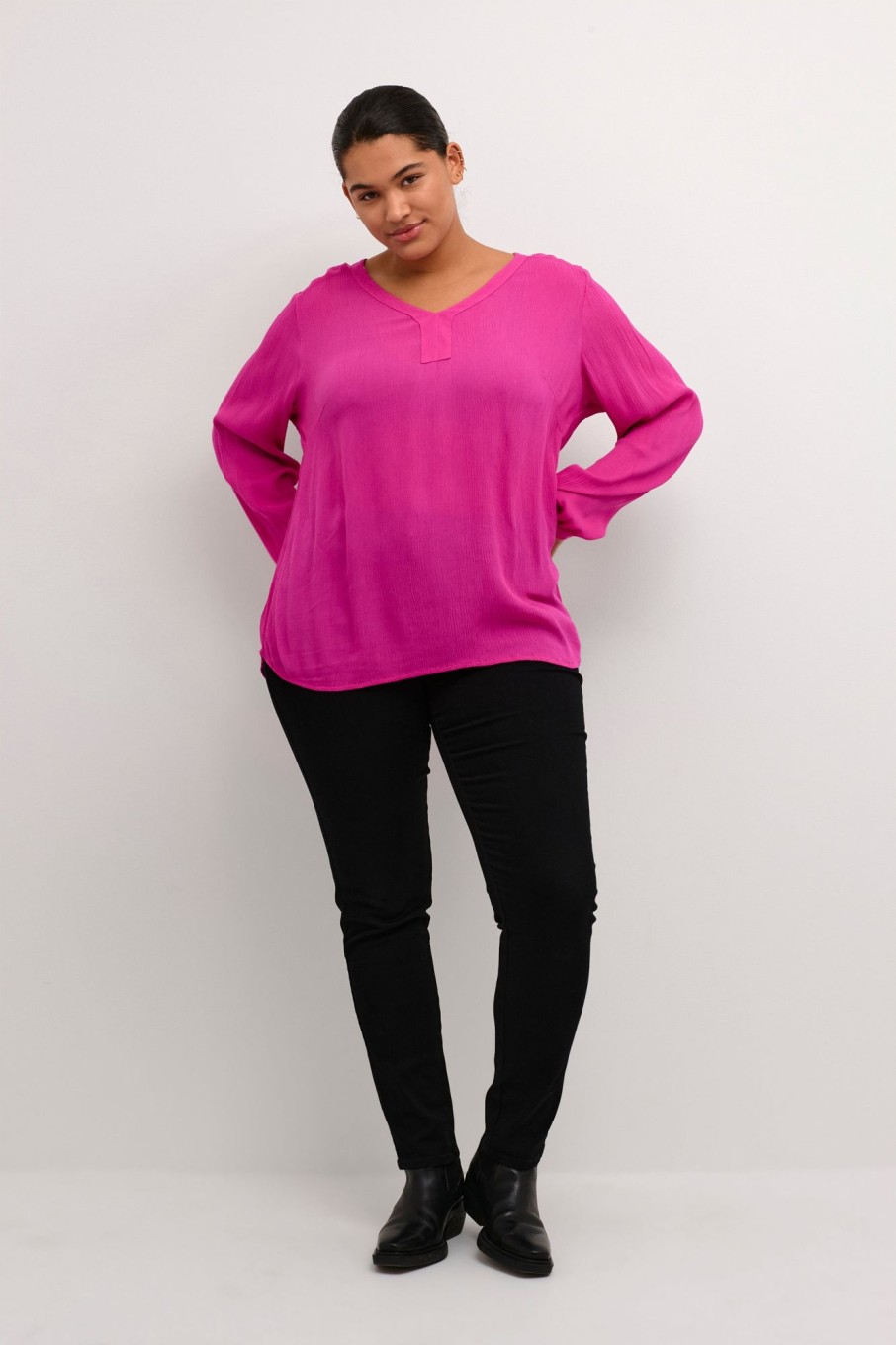 Overdele Kaffe Curve | Kcami Ls Blouse Pink