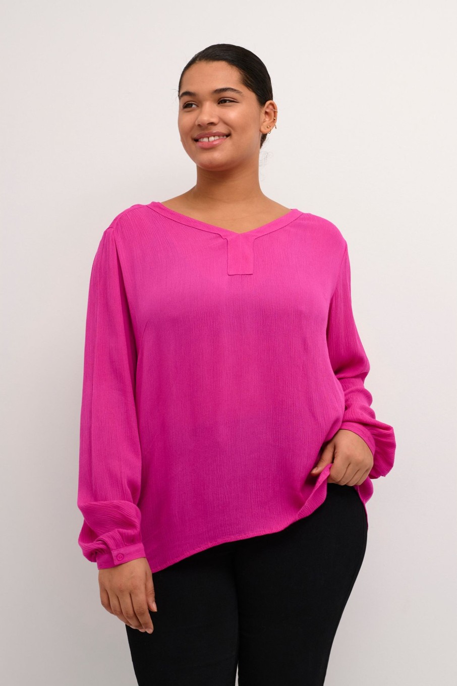 Overdele Kaffe Curve | Kcami Ls Blouse Pink