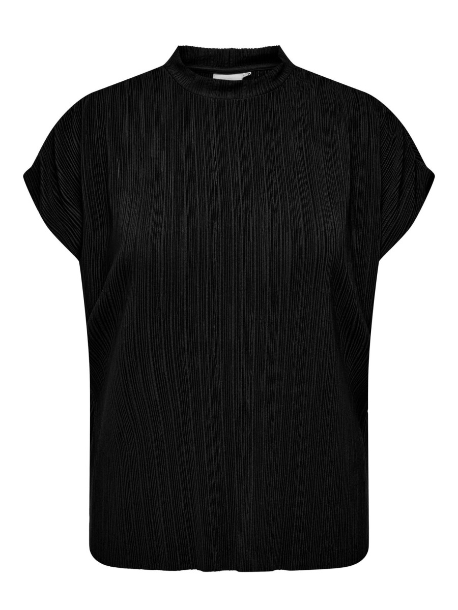 Overdele ONLY CARMAKOMA | Carrimma S/S High Neck Top Jrs Black