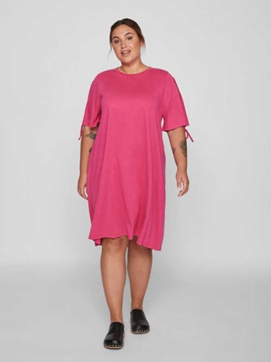 Overdele EVOKED VILA | Vifama 2/4 Dress/Su/Cur Pink Yarrow