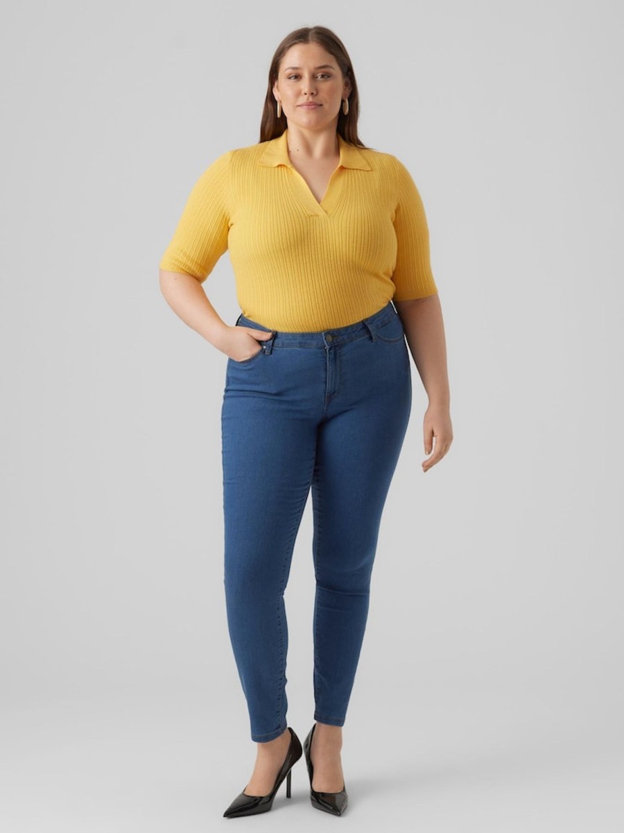 Underdele Vero Moda Curve | Vmrudy Slim Blue Jegging Curve Medium Blue Denim