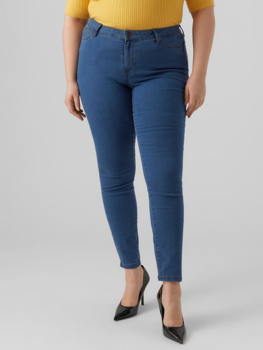 Underdele Vero Moda Curve | Vmrudy Slim Blue Jegging Curve Medium Blue Denim