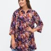 Overdele ZIZZI | Zimdala - 3/4 - Long Shirt Pansy Aop