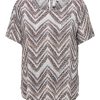 Overdele ONLY CARMAKOMA | Carnova Ella Life S/S Top Birch Zig Zag