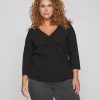 Overdele EVOKED VILA | Vimikan V-Neck 3/4 Sleeve Top/Cur/Rt