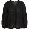 Overdele EVOKED VILA | Viplisso V-Neck L/S Top/Cur Black