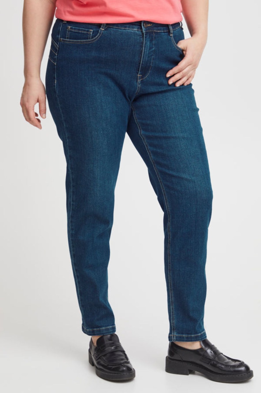 Underdele Fransa Plus Size Selection | Fpellie Pam Je 1 Indigo Blue Denim