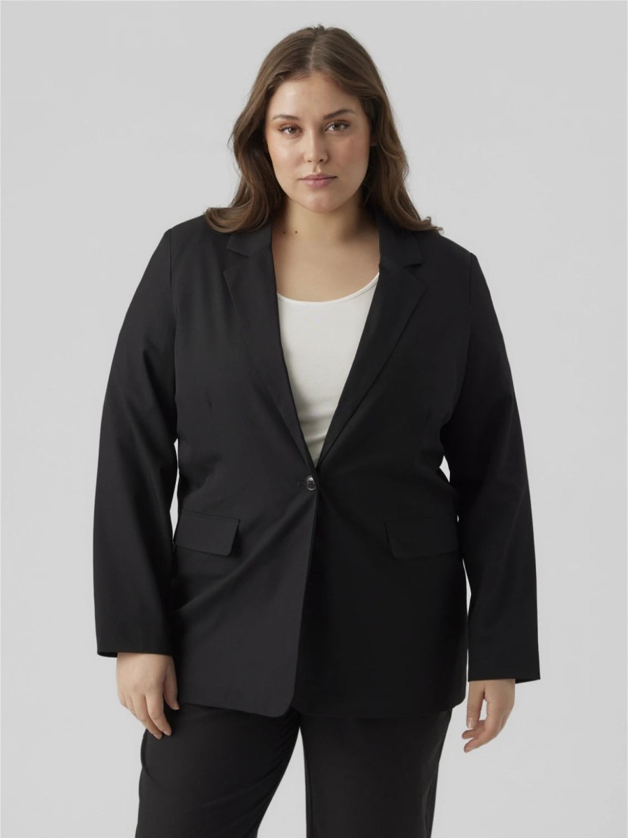 Overdele Vero Moda Curve | Vmzelda Ls Blazer Curve Noos Black