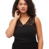 Overdele ZIZZI | Zimliv - S/L - Lace Top Black