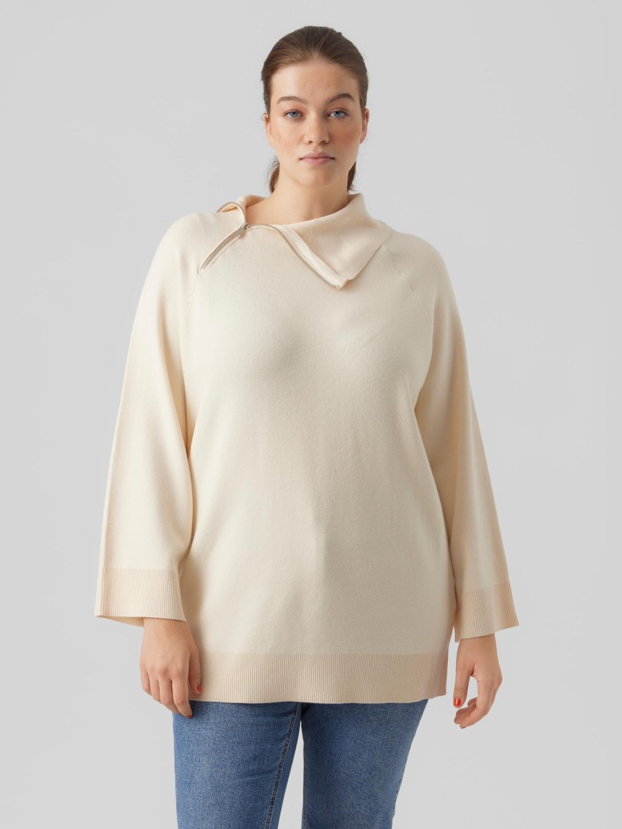 Overdele Vero Moda Curve | Vmgold Needle Highneck Zipper Blouse