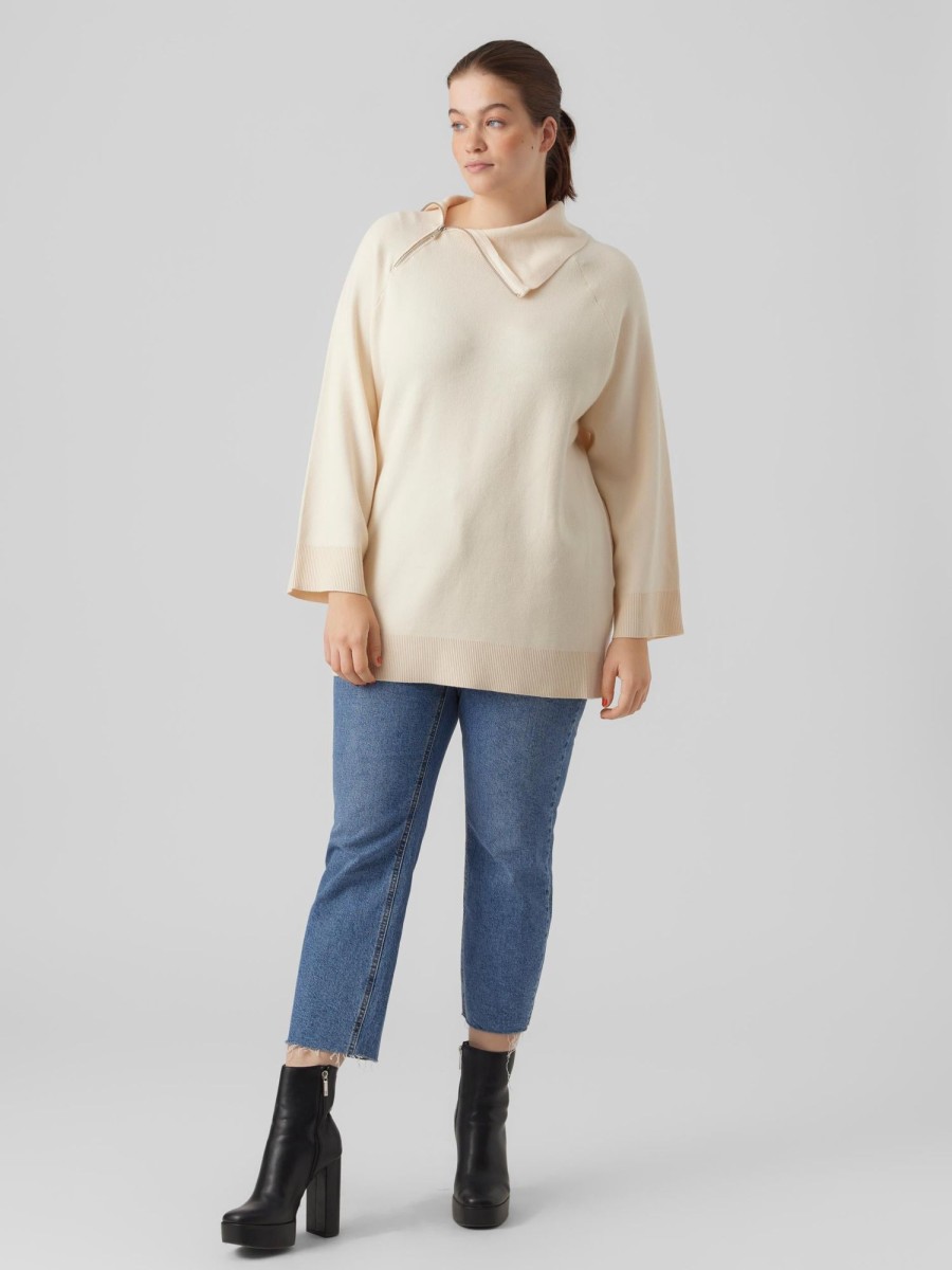 Overdele Vero Moda Curve | Vmgold Needle Highneck Zipper Blouse