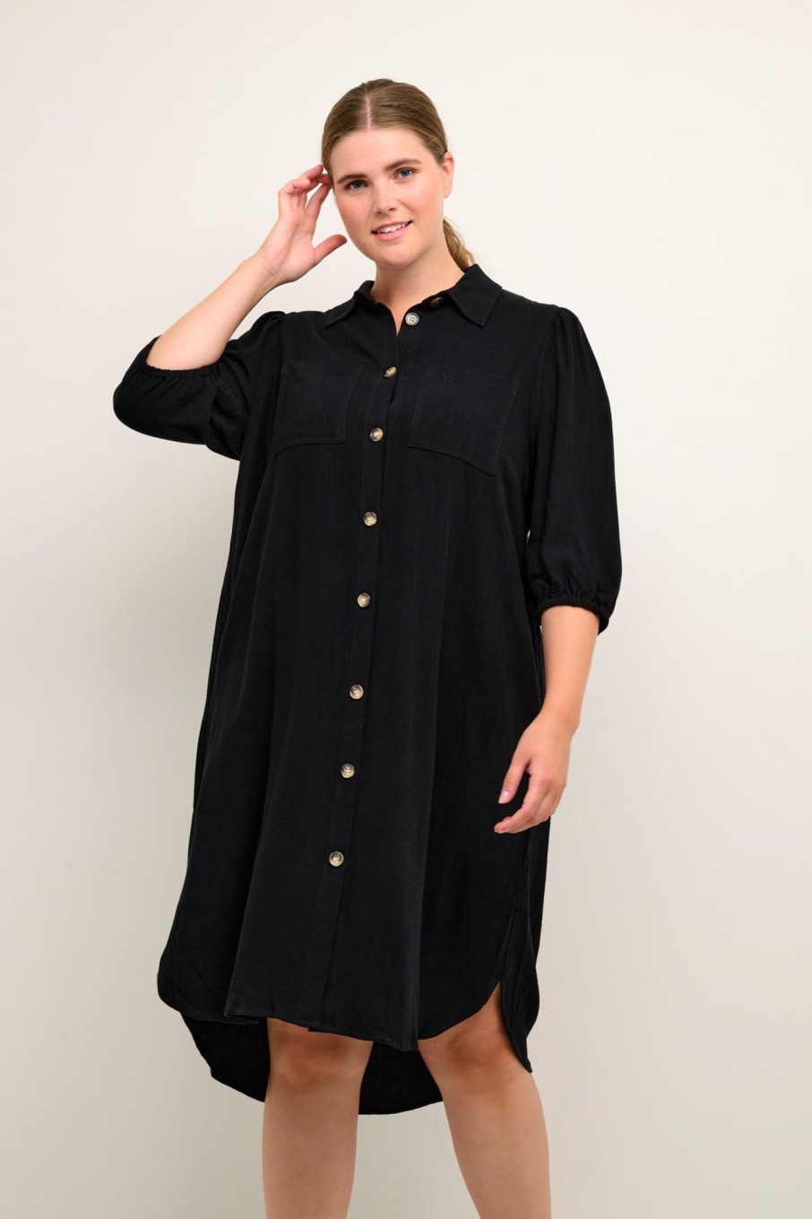 Overdele Kaffe Curve | Kcliloa Shirt Dress Black Deep