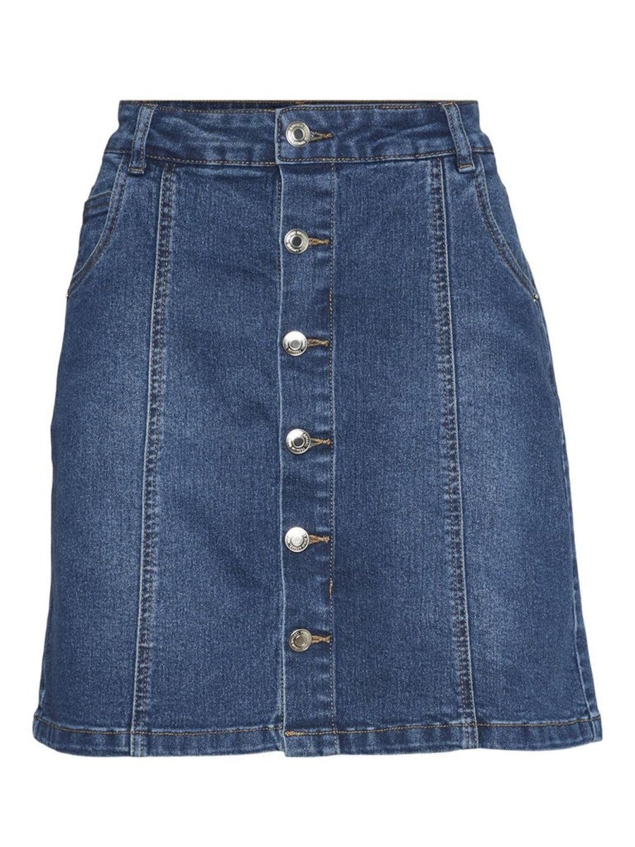 Underdele Vero Moda Curve | Vmpetra Hr Short Denim Skirt Cur Medium Blue Denim