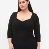 Overdele ZIZZI | Zimbia - L/S - Ruch Top Black