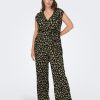 Andet ONLY CARMAKOMA | Carsafari S/L Jumpsuit Jrs Black Wild Graphic Jrs