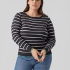 Overdele Vero Moda Curve | Vmalma Boatneck Button Pullover