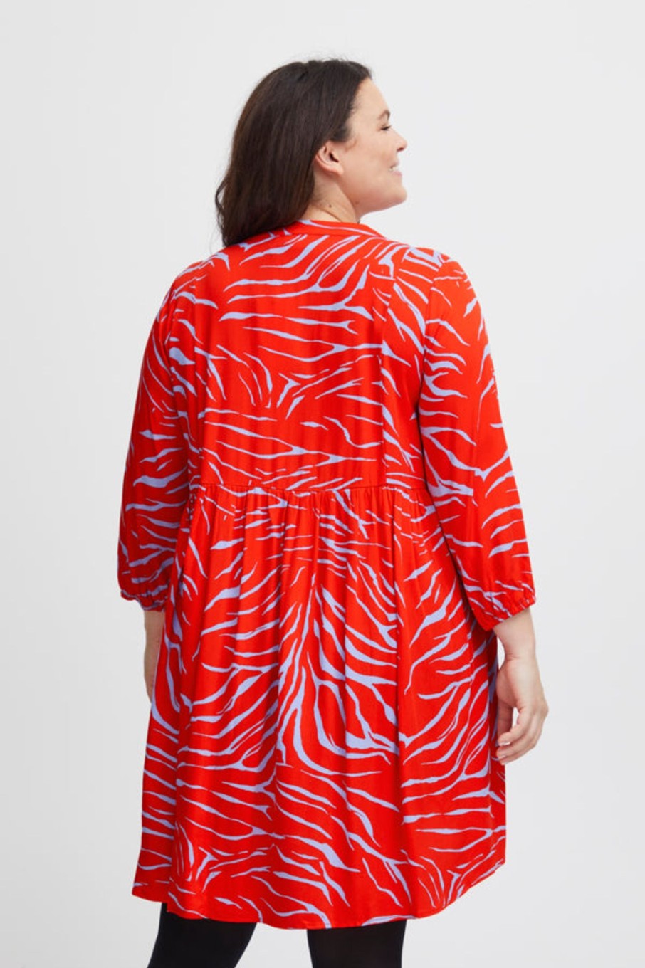 Overdele Fransa Plus Size Selection | Fpjustine Tunic 1 Red Alert Zebra Mix