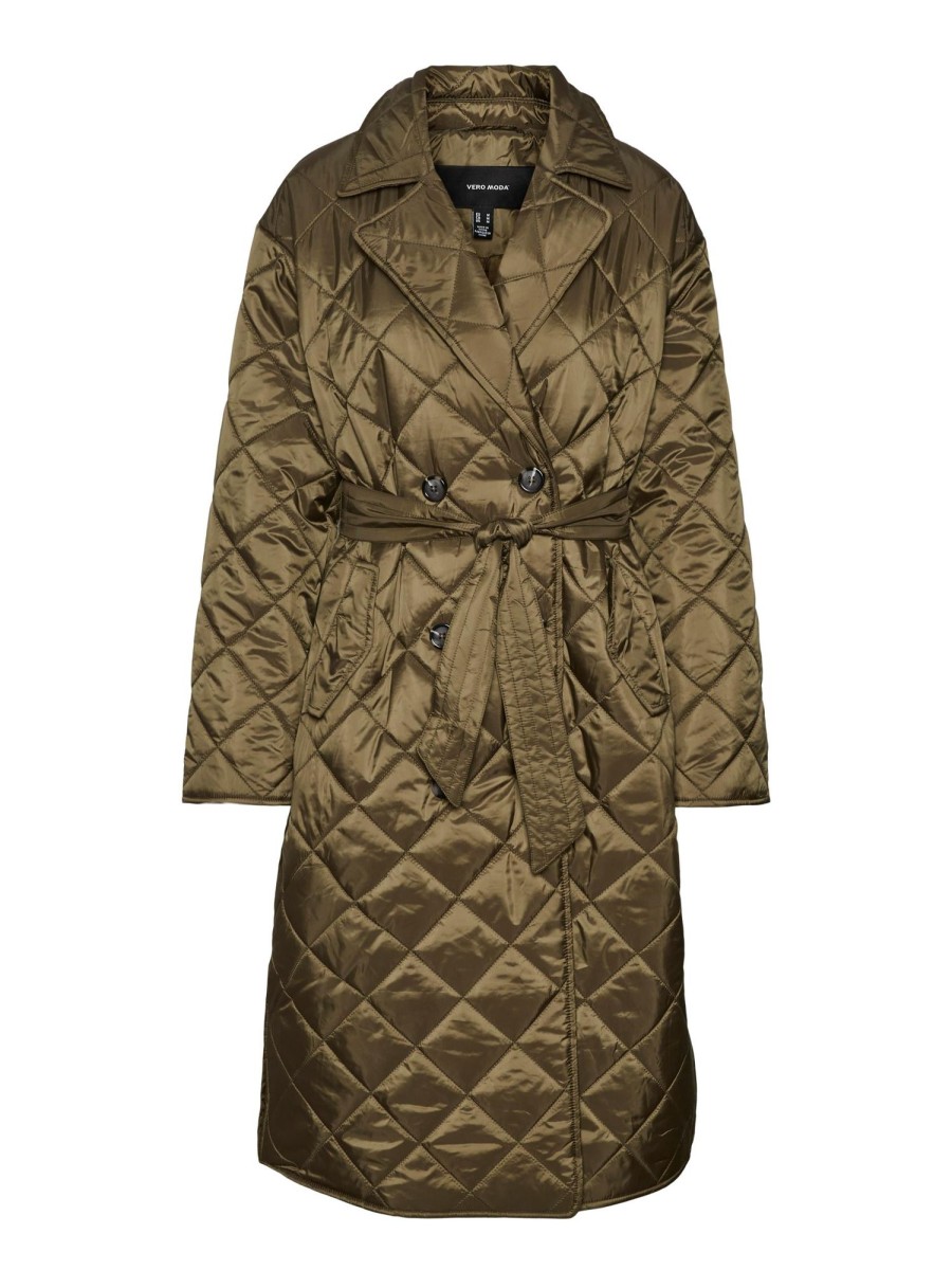 Andet Vero Moda Curve | Vmkennedy Long Coat Ga Cur Ivy Green