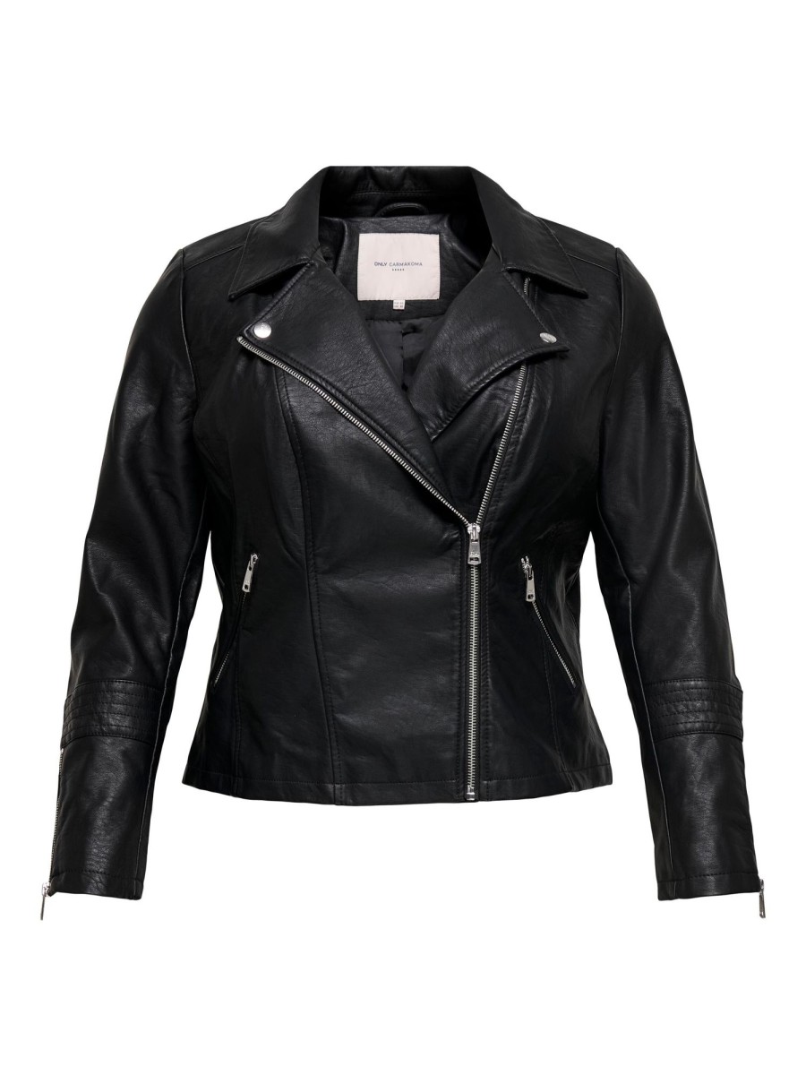 Overdele ONLY CARMAKOMA | Caremmy Faux Leather Biker Noos Black