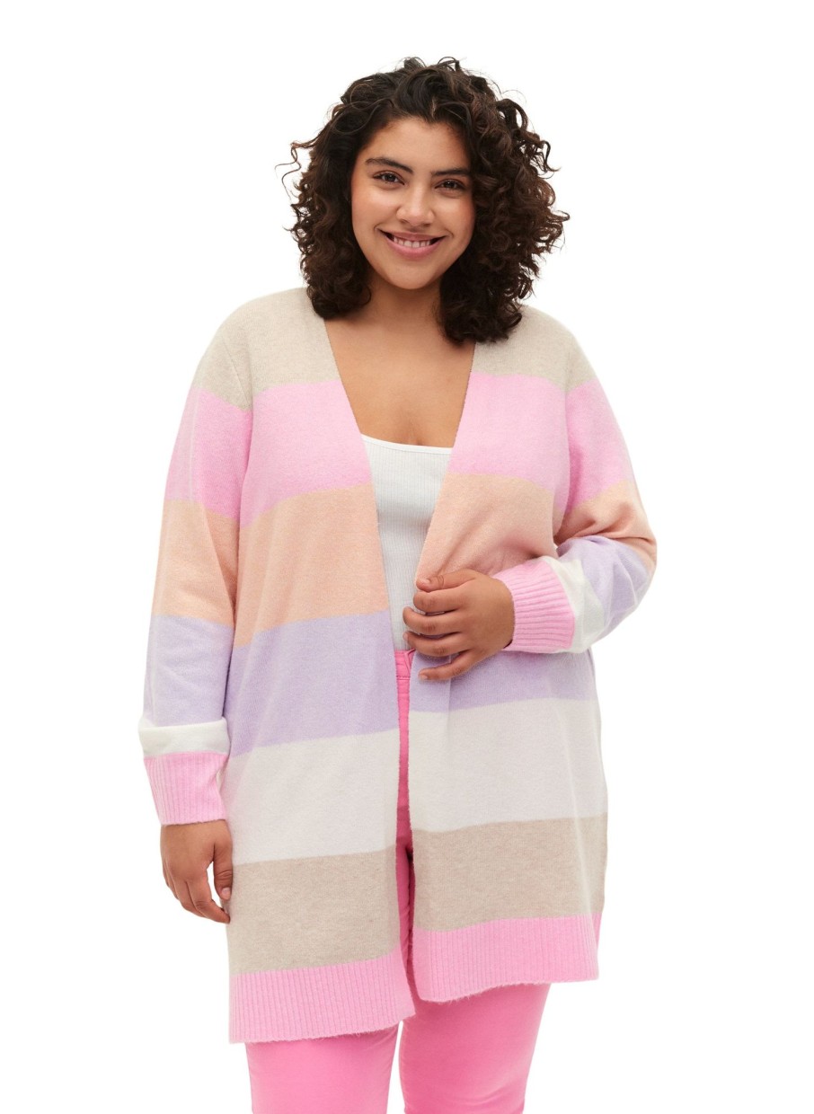 Overdele Zizzi | Zimsunny Stripe Cardigan