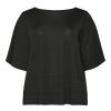 Overdele Vero Moda Curve | Vmckanva 2/4 Top Black Black Lurex