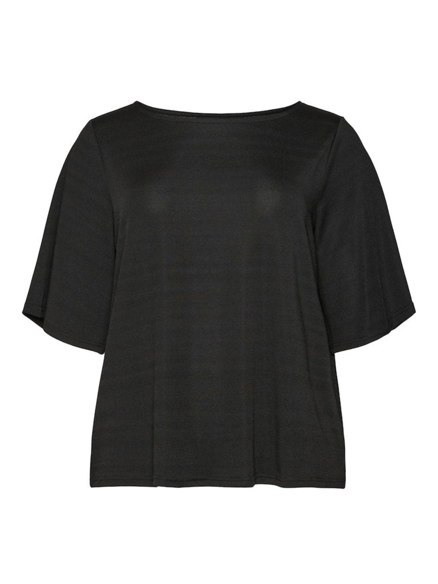 Overdele Vero Moda Curve | Vmckanva 2/4 Top Black Black Lurex