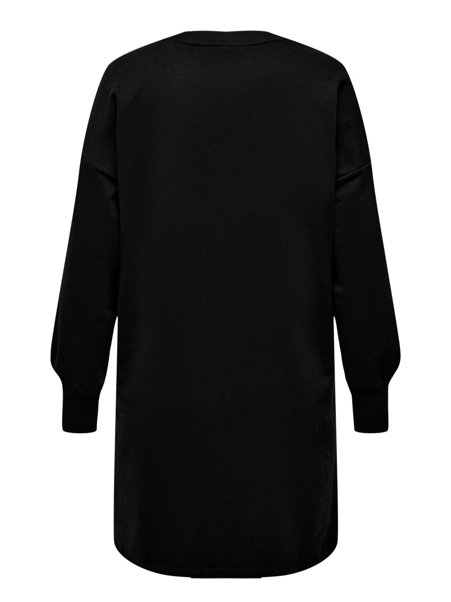 Overdele ONLY CARMAKOMA | Carnewcalla L/S Tunic Dress Flower Jrs Black Floweprint On Sleeves